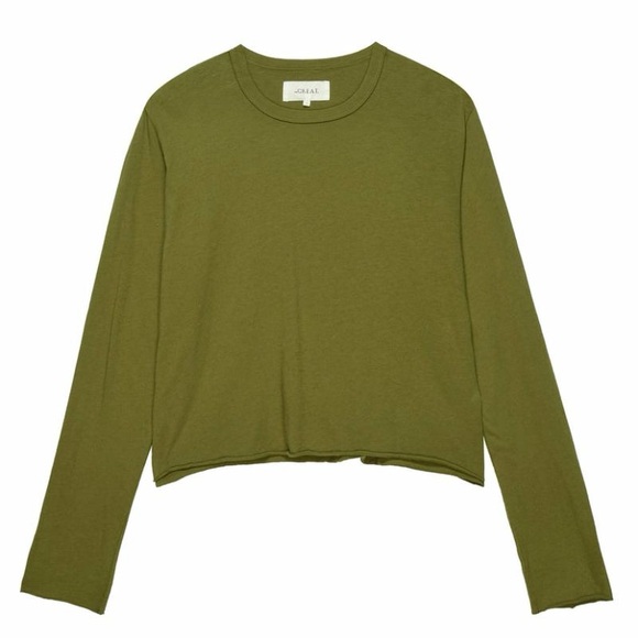 🔸NWT🔸The Great Long Sleeve Crop Tee in Fir Green - Picture 13 of 13